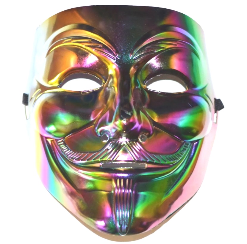 картинка Карнавальная маска "Гай Фокс" (Анонимус), радужная от магазина Смехторг