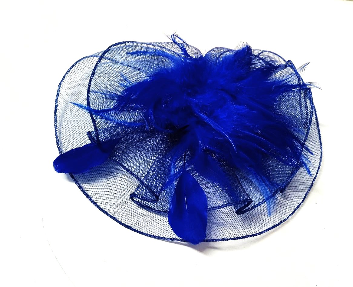 картинка Карнавальная шляпка-заколка с вуалеткой "Мечта" синяя от магазина Смехторг
