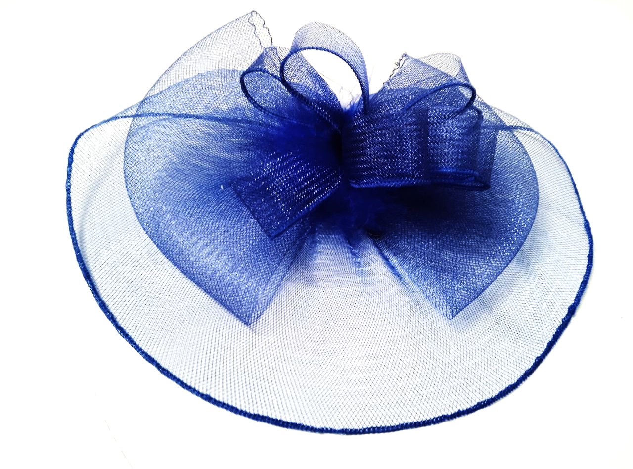 картинка Карнавальная шляпка-заколка с вуалеткой синяя от магазина Смехторг