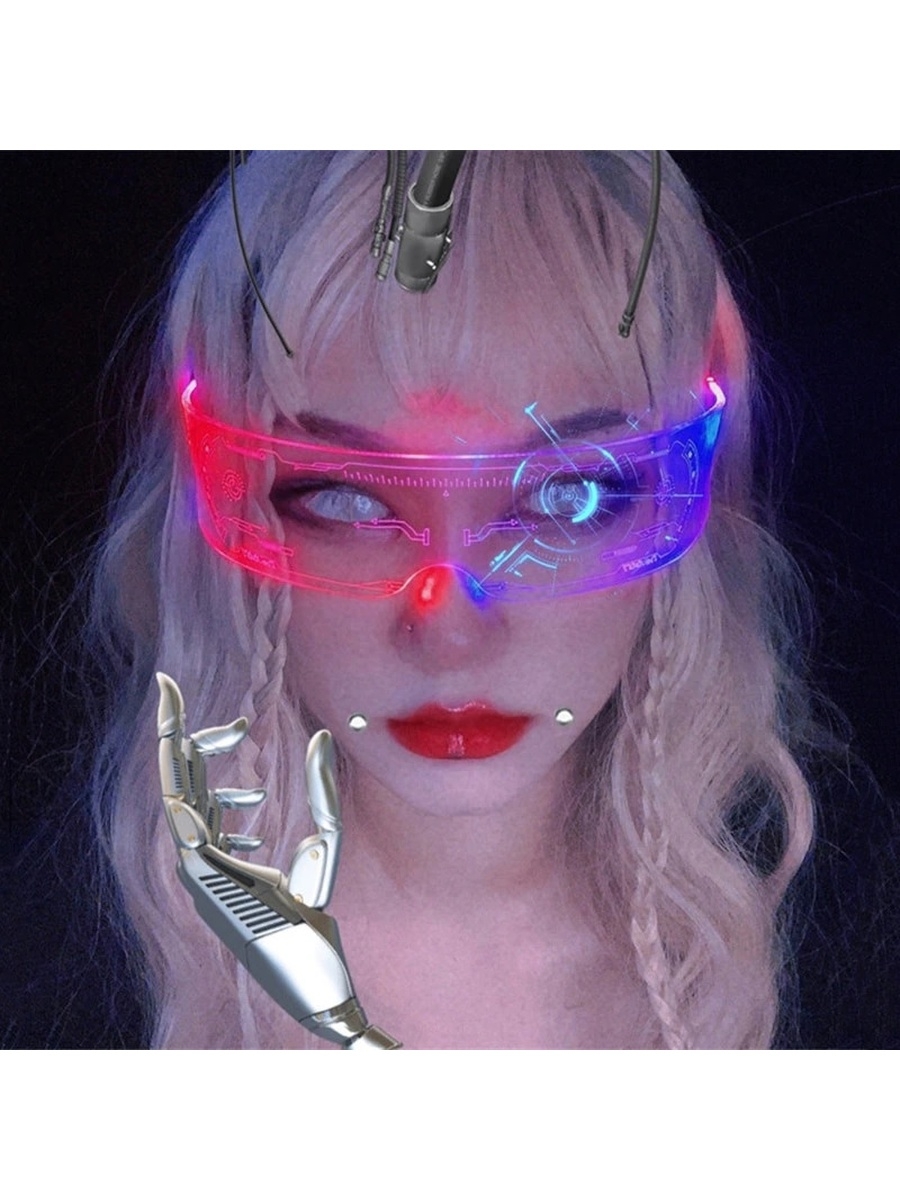 очки cyberpunk светящиеся led светодиодные фото 43