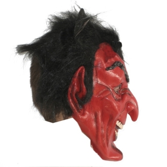 картинка Маска карнавальная "Дьявол" Латексная с волосами от магазина Смехторг