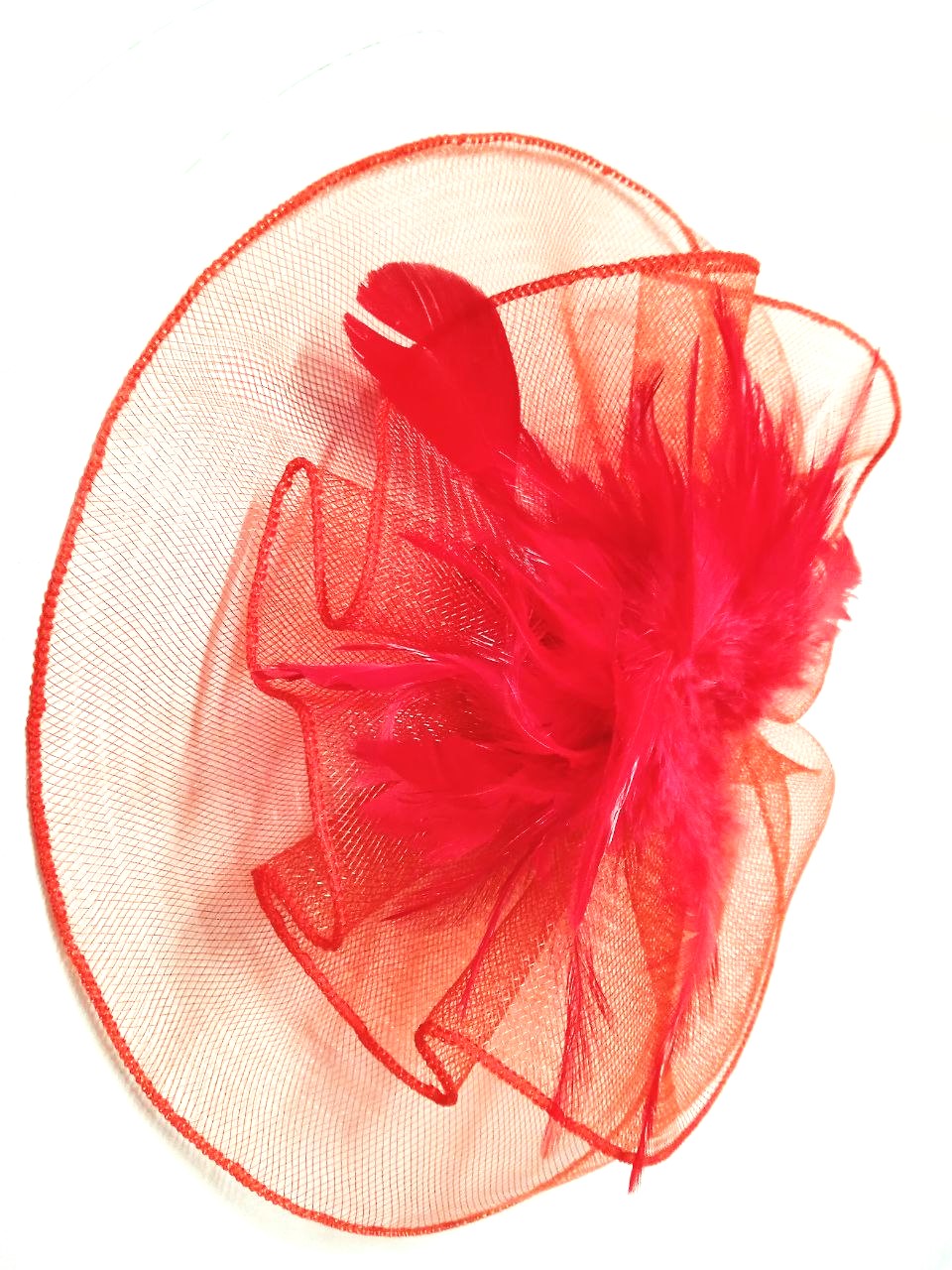 картинка Карнавальная шляпка-заколка с вуалеткой "Мечта" красная от магазина Смехторг
