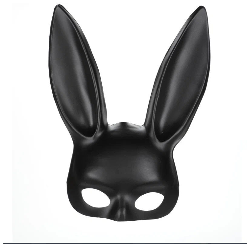 картинка Карнавальная маска "Заяц", цвет черный (пластик) от магазина Смехторг