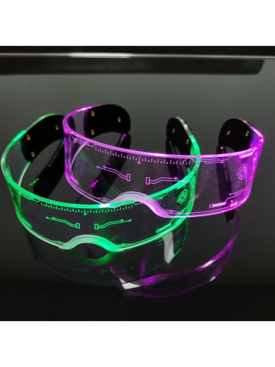 очки cyberpunk светящиеся led светодиодные фото 21