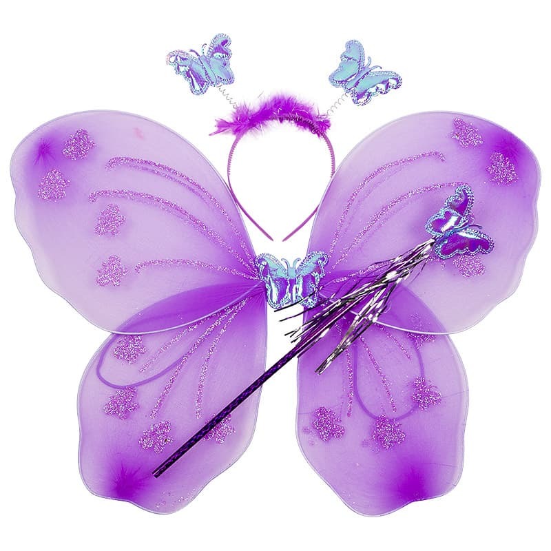 картинка Крылья феи, бабочки, с палочкой и ободком от магазина Смехторг