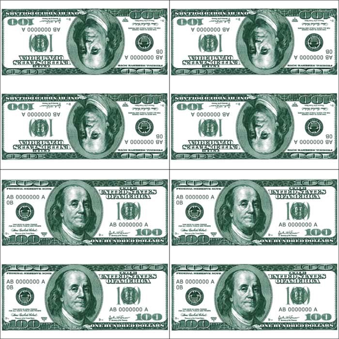 картинка Салфетки "Пачка денег 100 долларов" от магазина Смехторг