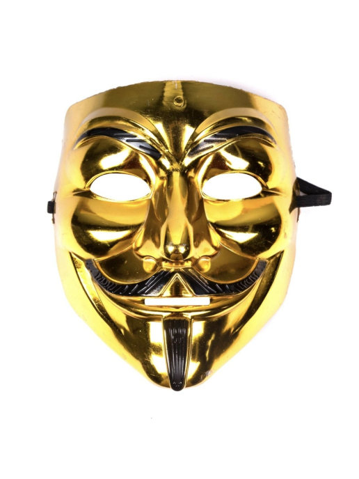 картинка Карнавальная маска "Гай Фокс" (Анонимус), золотистая от магазина Смехторг