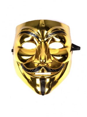 картинка Карнавальная маска "Гай Фокс" (Анонимус), золотистая от магазина Смехторг