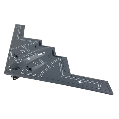 картинка Самолет металлический инерционный Стэллс / Stealth B2, 1:200 с световыми и звуковыми эффектами, Черный от магазина Смехторг