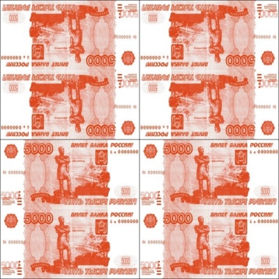 картинка Салфетки "Пачка денег 5000 рублей" (2 шт) от магазина Смехторг