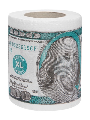 картинка Набор "Америка": Туалетная бумага + Салфетки "100 долларов" от магазина Смехторг