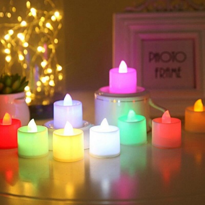картинка Свечи электронные, светодиодные / разноцветные 6 штук в наборе от магазина Смехторг