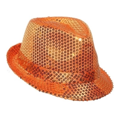 картинка Шляпа карнавальная с пайетками, Оранжевая от магазина Смехторг