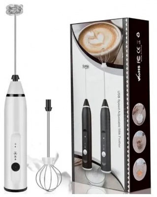 картинка Капучинатор для молока, кофе с USB, белый от магазина Смехторг