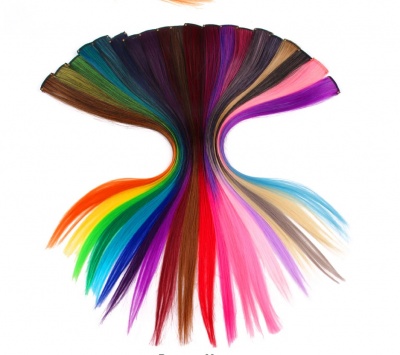 картинка Цветные пряди - локоны на заколке (2 шт) от магазина Смехторг