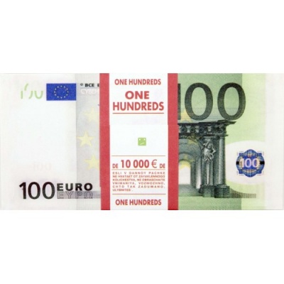 картинка Шуточные купюры - "бабки" 100 евро (пачка) от магазина Смехторг