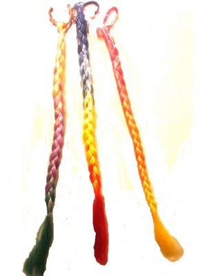 картинка Цветные пряди, косички трехцветные на резинке от магазина Смехторг