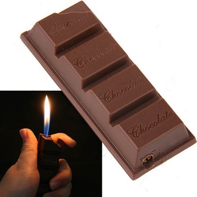 картинка Зажигалка шоколад Белый, Черный от магазина Смехторг