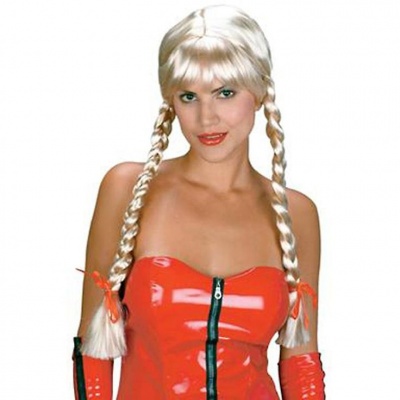картинка Парик карнавальный с косичками и бантиками, цвет: блондинка от магазина Смехторг