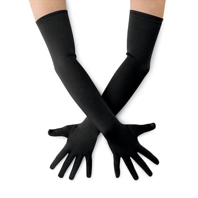 картинка Перчатки карнавальные, дамские (длинные, 40 см) черные от магазина Смехторг