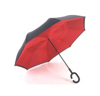 картинка Умный Зонт наоборот / Антизонт, обратный зонт) Красный-Черный от магазина Смехторг