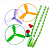 картинка Вертушка летающая на палочке / комплект из 3 штук разных цветов от магазина Смехторг